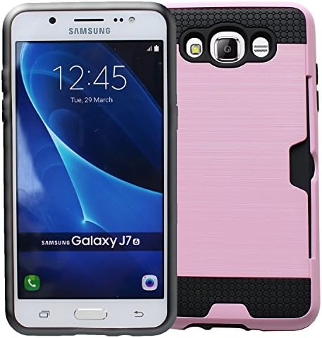 Galaxy J7 Case Cover Samsung Galaxy J7 Wallet Case [Card Slot] Dual Layer Protection [Scratch Resistant] TPU and Silicone Rubber Heavy Duty Hybrid Shockproof Armor Shell for Galaxy J7 (2016)