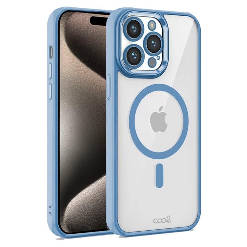 Cool Case for iPhone 15 Pro MAX Magnetic Sky Blue Edge