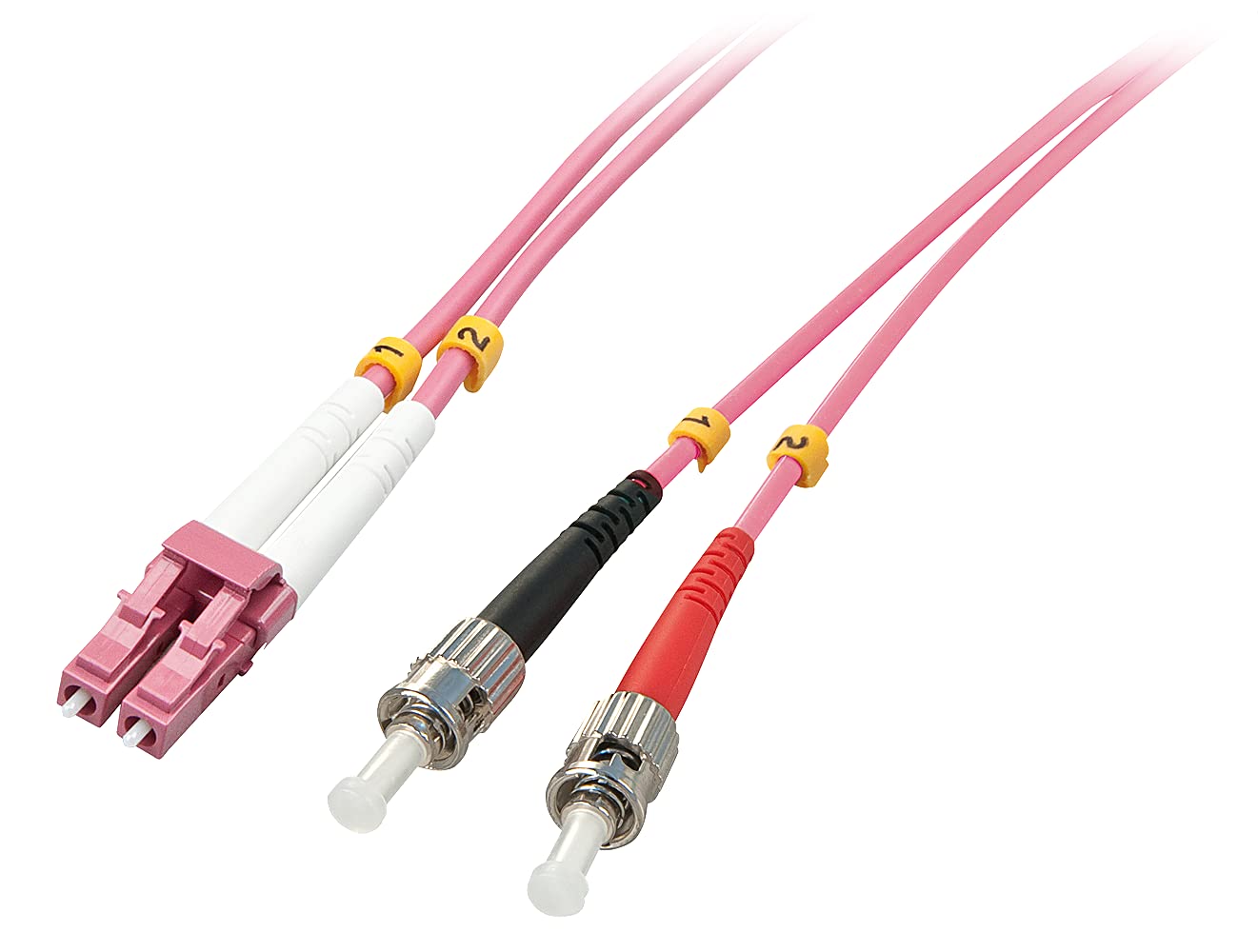 Lindy 46353 Duplex Fiber Optic Cable, OM4 LC/LC 5 m Pink
