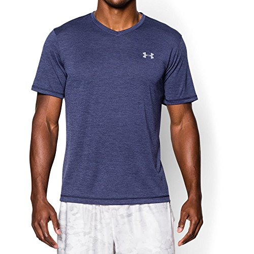 Under armour men s tech v-neck t-shirt, midnight navy/s…