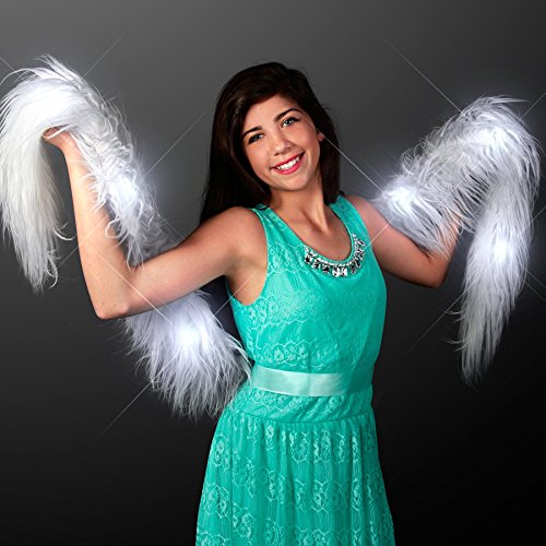 FlashingBlinkyLights White Glam Light Up LED Faux Fur Boa