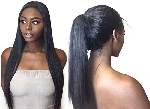 Evlynn Hair Straight Wig Brazilian Virgin Human Hair Lace Front Wig Natural Black 10inches 150% Density