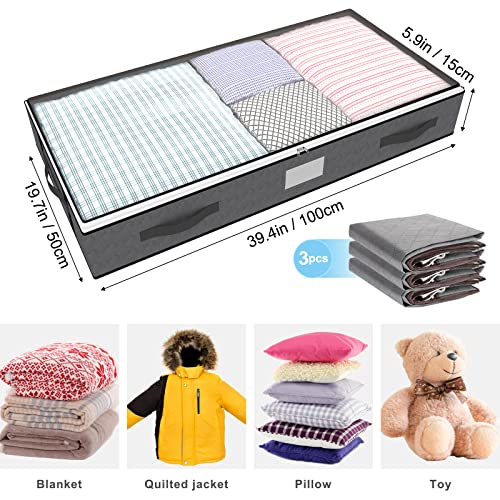 Fixwal Under Bed Storage Bins 3 Pack 75L Underbed Storage Containers
