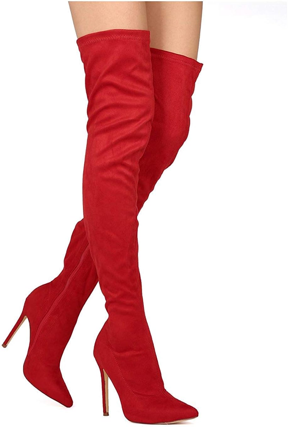 red suede thigh high boots