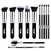 Makeup Brushes Set, S'agapo 12pcs Professional Synthetic Foundation Powder Blending Blush Concealer Eye Shadows Cosmetic Brushes Kit (Silver Black)