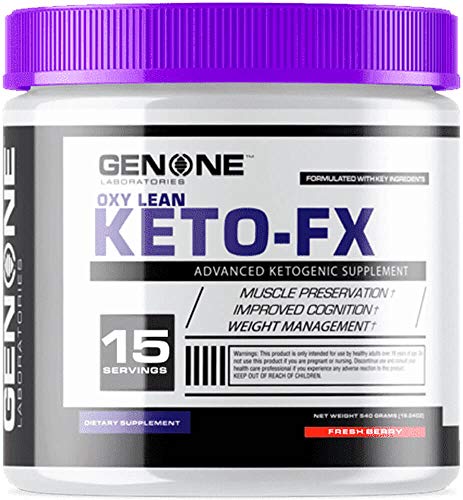 GenOne Nutrition- Oxy Lean Keto-FX- Ketosis, Ketones for Ketogenic Diet, Supports Energy Boosting, Endurance and Focus, Delicious Taste (15 Servings) (Fresh Berries)