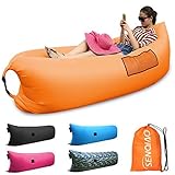SENQIAO -Inflatable Lounger Air Filled Balloon Furniture, Hangout Bean Bag, Outdoor or Indoor Air Sleeping Sofa, Couch, Portable Waterproof Compression Sacks for Camping, Beach, Park, Backyard