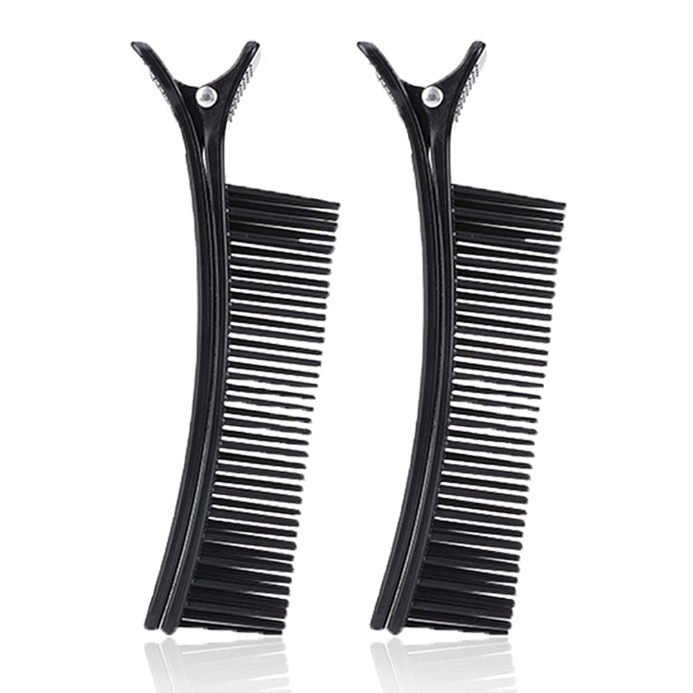 Hair Sectioning Clips,big Size Durable Hair Hair Styling Clips with Nonslip Grip and Comb of Professional Hair Salon Quality Suitable for Beauty Shop and Home Use(black)