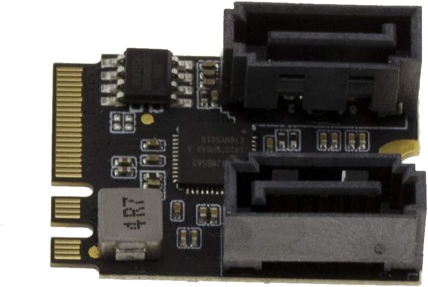 KALEA-INFORMATIQUE M2 E A Key card with two SATA 6GBps ports. Mini PCIe 3.1 with JMB582 chipset, Black - Image 3