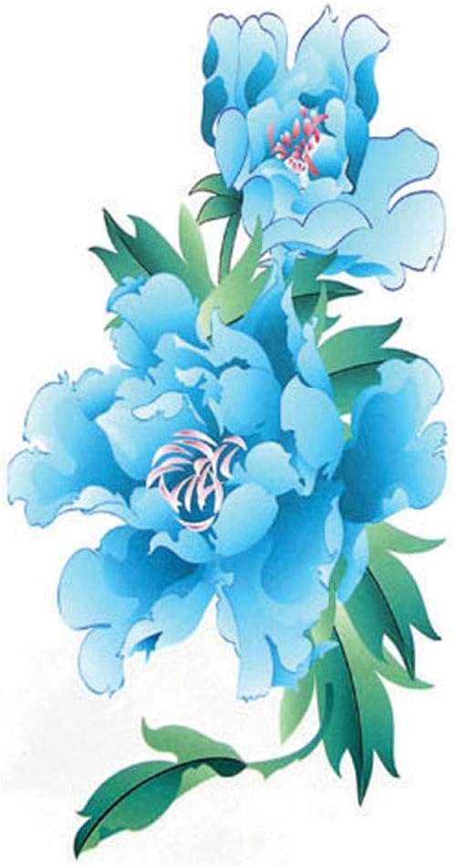 TAFLYArm Temporary Tattoos Blue Flower Sexy Transfer Body Art Tattoos for Women 5 Sheets