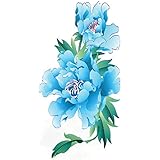 TAFLYArm Temporary Tattoos Blue Flower Sexy Transfer Body Art Tattoos for Women 5 Sheets