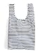 BAGGU Large Reusable Shopping Bag, Foldable Ripstop Nylon Tote for Laundry or Shopping, Sailor Stripe
