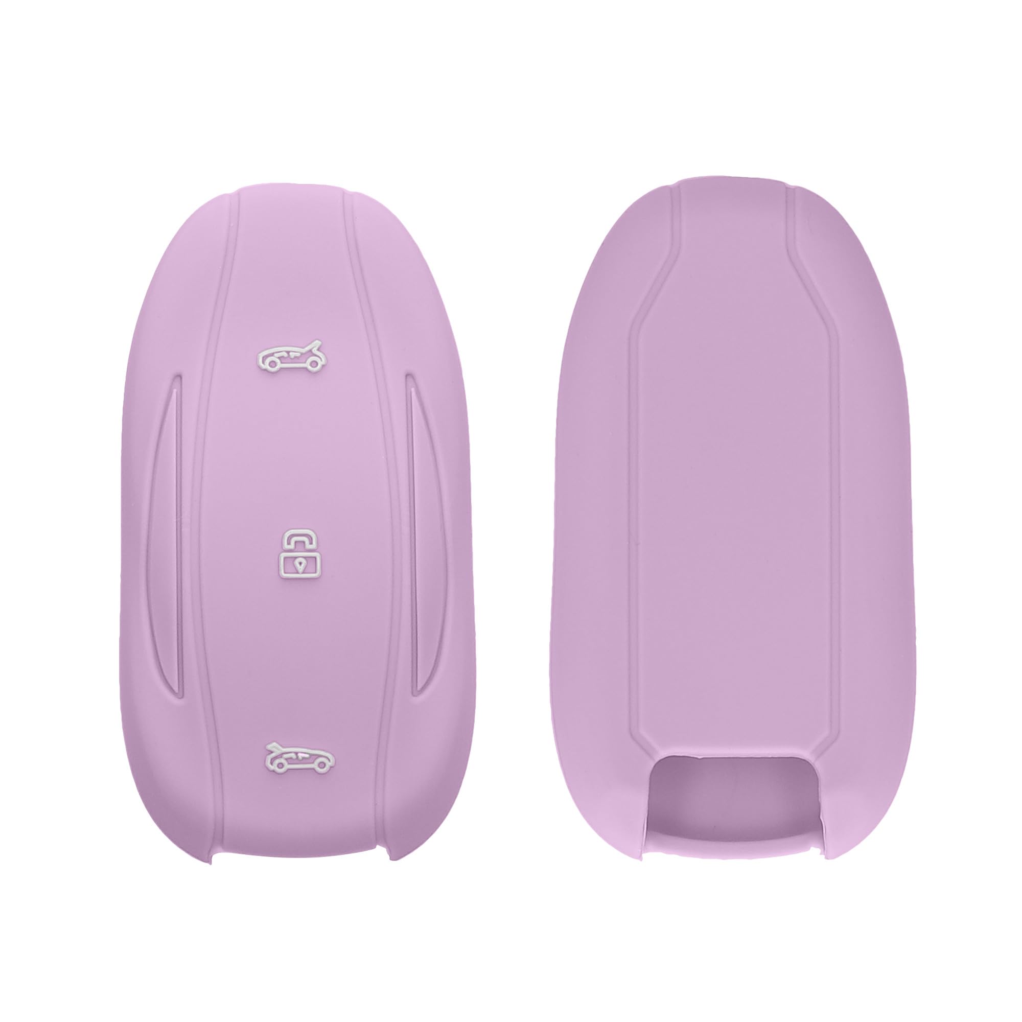 kwmobile Key Cover Compatible with Tesla Model S/Model Y/Model 3 - Soft Silicone Car Key Fob Holder Protector Case - Lavender