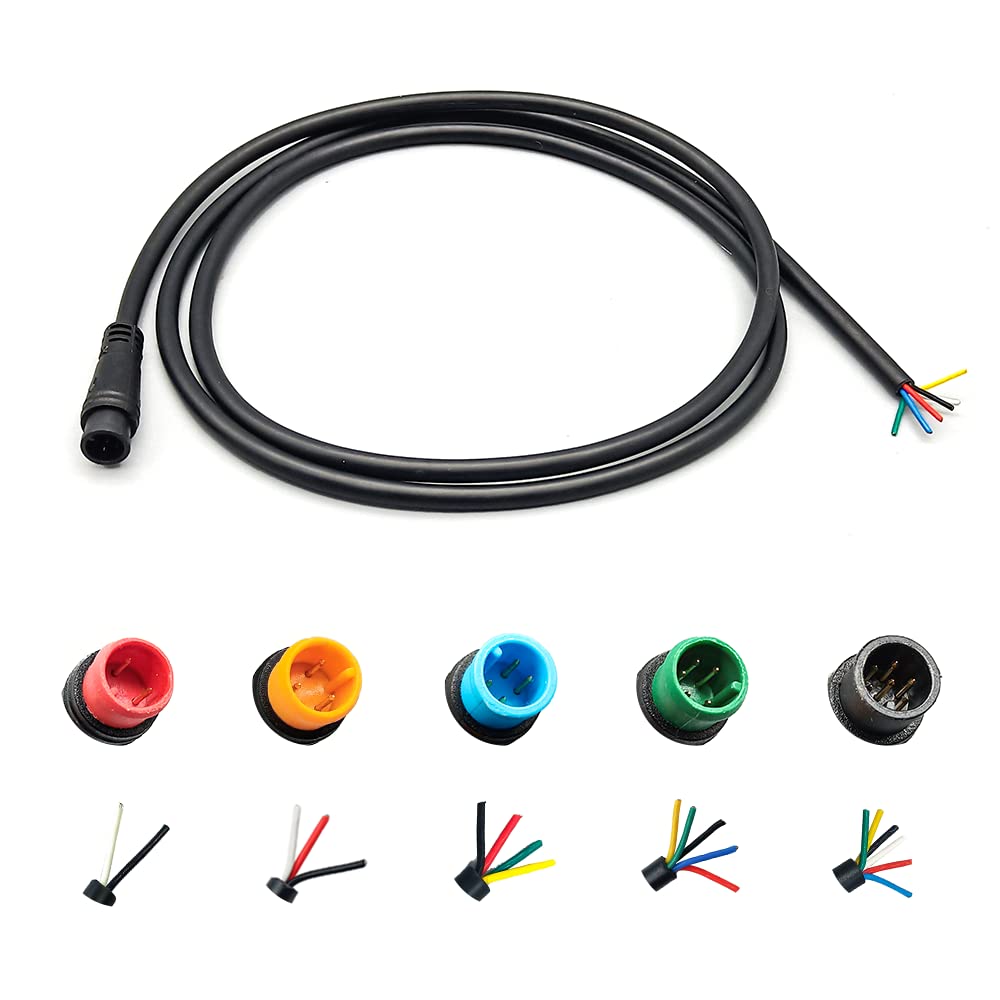 HUDAMZKY Ebike Cable Extension - Julet Female/Male 2/3/4/5/6 Pin Connector, Waterproof Plug for Electric Bicycle Display/Throttle/PAS Ebike Parts, Extend Cable (6Pin Male)