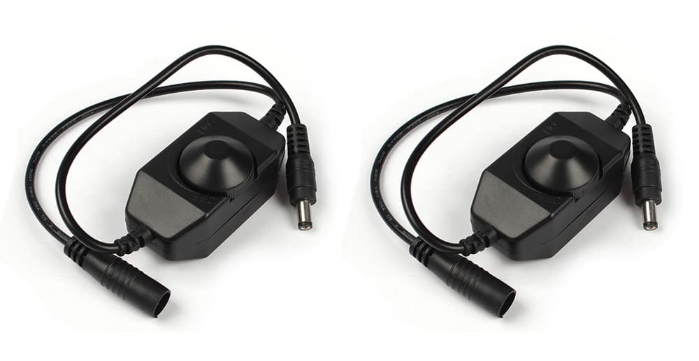 Hsthe Sea 2 Pack LED Strip Lights Dimmer, DC 12V-24V 6A Dimmer Switch for LED Strip Light LED Rope Light 3528 5050 5630