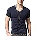 XShing Mens Slim Fit T Shirts Soft Short Sleeves Athletic Muscle Cotton Activewear Blue