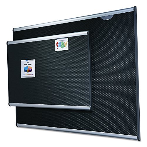 Quartet B347A Quartet Embossed Bulletin Board, Hi-Density Foam, 72x48, BLK, GY Aluminum Frame