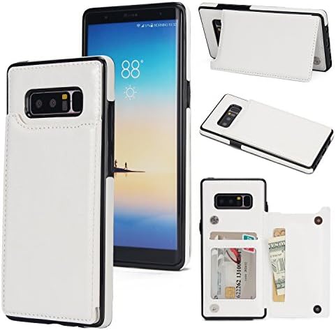 Samsung Galaxy Note 8 Slim Fit Premium Leather Wallet Case Card Slots Shockproof Folio Flip Protective Defender Shell