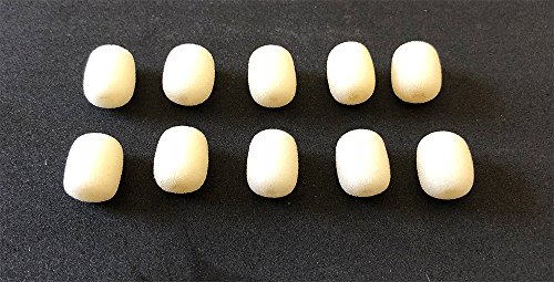 10 PCS Mini Beige Foam Covers Windscreen Windshield for Headset Lapel Microphones