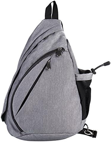 Kofuti Unisex Fashion Nylon Unbalance Sling Backpack Chest Bag Shoulder Backpack (Grey 2)
