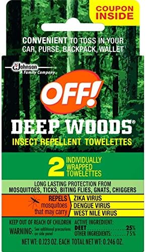 JOHNSON RAID PROD Insect Repellent Towelettes Unscented Deep Woods