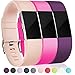 Maledan Bands Replacement Compatible with Fitbit Charge 2, 3-Pack, Large Blush/Rose Pink/Plum