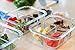 [Premium 3 Pack] 3 Compartment Glass Meal Prep Containers 3 Compartment 6-Piece Set with Snap Locking Lid, BPA-Free, Leakproof, Microwave, Oven, Freezer, Dishwasher Safe (4.5 Cup, 36 Oz, Rectangle)