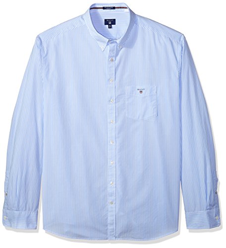 Gant men s classic broadcloth banker stripe shirt, hamp…