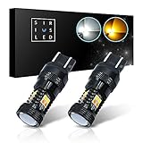 SiriusLED Super Bright White and Amber Switchback 3030 Chipset SMD LED Bulbs with Projector for Car Turn Signal Lights DRL 7440 7441 7443 7444 992