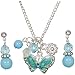 Heirloom Finds Little Girls Blue Enamel Glitter Butterfly Pendant Earring Set