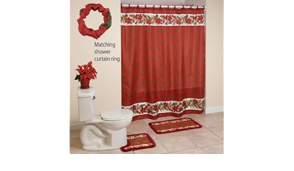 Amazon Com Coordinating Christmas Poinsettia And Holly Berry