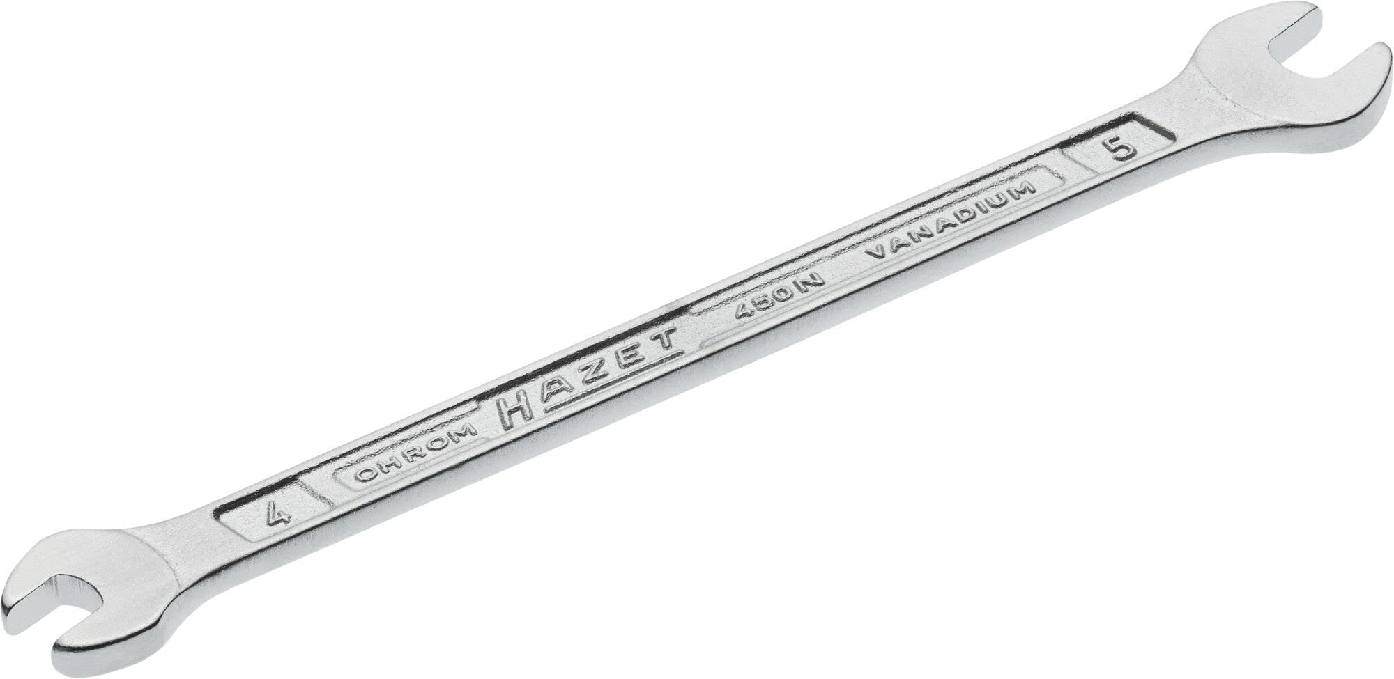 HAZET 450N-4X5 99.5 mm Hexagon Profile Double Open-End Wrench - Chrome-Plated