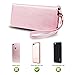 Smartphone Wallet, ENDLER Clutch Purse[Crossbody Strap/Wristlet] Bag PU Leather Pouch Smart Phone Case for iPhone 7 Plus/7, iPhone 6s/6s Plus, Samsung Galaxy S8 Edge/S7/Note,HTC,LG,Google-Rose Gold