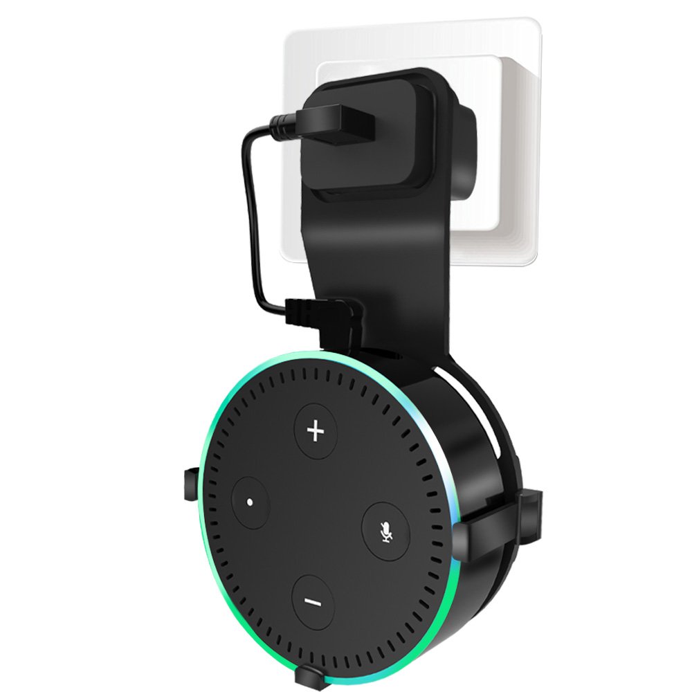 Echo Dot Wall Mount,KFK Outlet Wall Mount Hanger Stand for Dot 2nd Generation & Other Round Voice Assistants, A Space-Saving Solution for Your Smart Home Speakers Without Mess Wires Or Screws