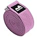REEHUT Yoga Strap 6ft with Ebook - Durable Polyester Cotton Exercise Straps w/Adjustable D-Ring Buckle for Stretching, General Fitness, Flexibility and Physical Therapy Pink