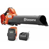 Husqvarna Leaf Blaster 350iB Battery Powered Cordless Leaf Blower, 200-MPH 800-CFM Blower with Brushless Motor and Quiet Operation, 40V Lithium-Ion 7.5 Ah Battery and Charger Included, 970569904
