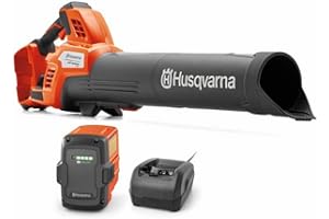 Husqvarna Leaf Blaster 350iB Battery Powered Cordless Leaf Blower, 200-MPH 800-CFM Blower with Brushless Motor and Quiet Operation, 40V Lithium-Ion 7.5 Ah Battery and Charger Included, 970569904