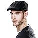Wool Newsboy Cap for Men Winter Hat Fitted Hunting Ivy Flat Cap British Drivers Cap Black Large