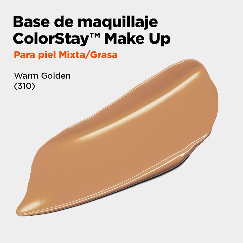 ColorStay Base de Maquillaje, piel Mixta/Grasa, 310 Warm Golden