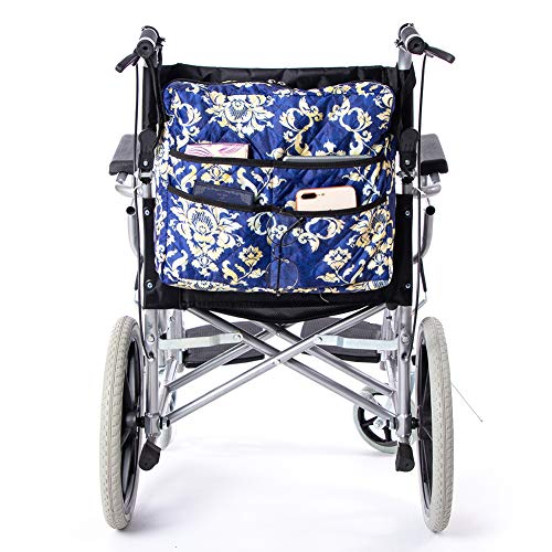 Wheelchair Backpack Bag, Black Wheel Chair Storage Tote Accessory for Most Scooters, Walkers, Rollators - Manual, Powered or Electric Wheelchairs, Travel Messenger Backpack GJB220 (Blue)