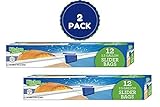 Extra Large Slider Bags 2.5 Gallon Jumbo Storage Bags For Home, Kitchen, Food, Office, Multi Purpose Jumbo Slider Bags. 12 Ct, 2 Pack Total Of 24 Bags