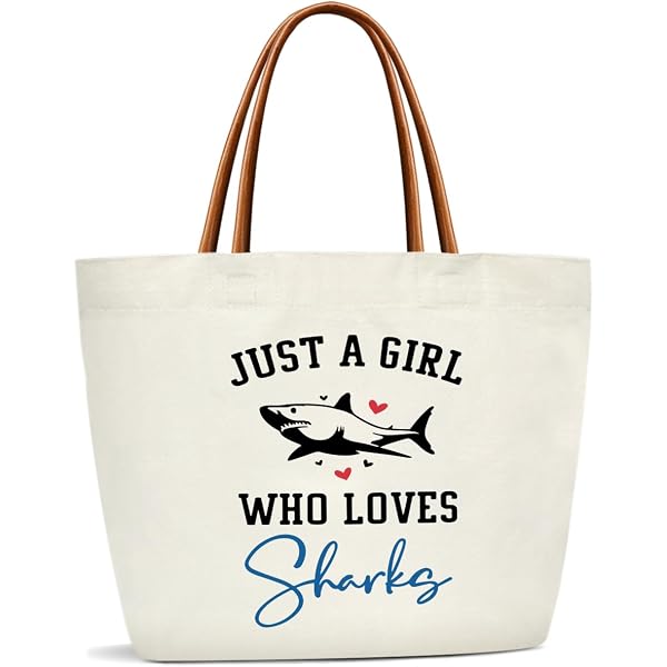 InnoBeta Shark Lover Gifts Canvas Tote Bag, Shark Gift For...