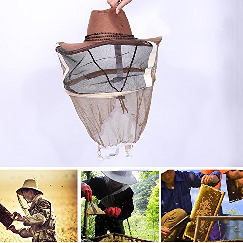 globeagle Anti Mosquito Mesh Hat, Beekeeping Beekeeper Cowboy Hat Mosquito Bee Insect Net Veil Face Protector - Thumbnail 5