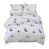 LemonTree Kids Panda Bedding Set - Child Soft Grey Duvet Cover - White and Black Gray Panda Pattern,Hypoallergenic,Microfiber,1 Duvet Cover+2 Pillowcases JUST Cover NOT Comforter (Twin, 03 Panda)