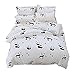 LemonTree Kids Panda Bedding Set - Child Soft Duvet Cover Set - White and Black Panda Pattern,Hypoallergenic,Microfiber,1 Duvet Cover+2 Pillowcases,1 Duvet Cover+2 Pillowcases (Twin, 03 Panda)