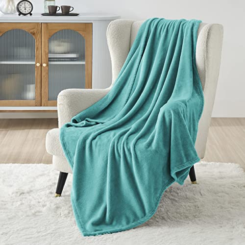 Bedsure Fleece Blanket Throw Blanket Teal 300GSM Throw Blankets for Couch, Sofa, Bed, Soft Lightweight Plush