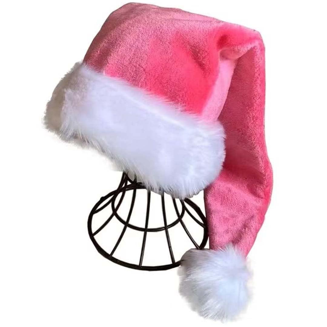 KFZR Santa Hat Adults Deluxe Xmas Christmas Hat (Pink)