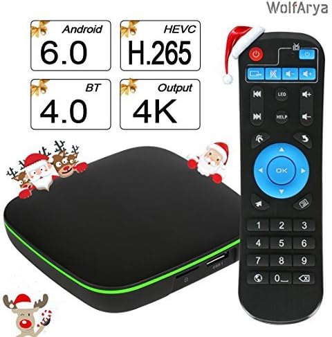 Android TV Box : Quad-Core Support VP9 HEVC Decoding 4K Full HD Output / HDMI2.0 / 3D / H.265 / Ethernet / 2.4GHz WIFI / Bluetooth Smart TV Box by WolfArya