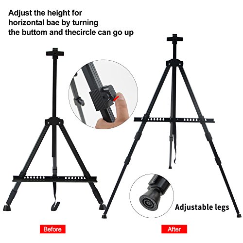 image for T-Sign 72'' Tall Display Easel Stand, Aluminum Metal Tripod Art Easel 