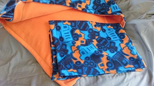 Blue &amp; Orange Truck Fleece Blanket and Pillowcase